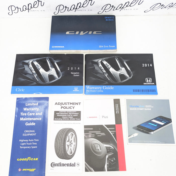 2014 Honda Civic Si Owners Manual Navigation Warranty Book Literature