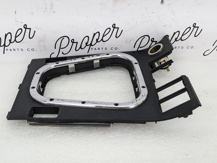 BMW Z3 Center Console Trim Cover Panel Black w/ Chrome Trim 2491395 *Damaged*