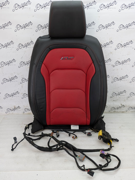 2018 Chevrolet 6th Gen Camaro 2SS Front Right/Passenger Side Rear Upper Seat Back Cushion/Headrest Leather Black & Adrenaline Red (H16)