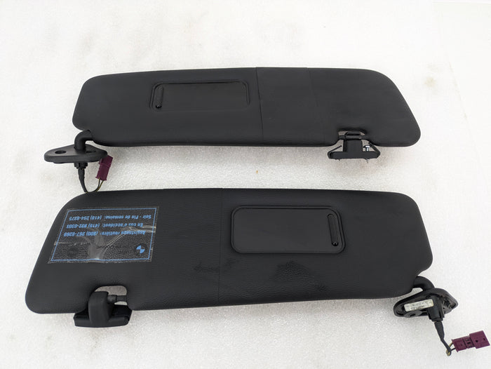 BMW E88 E93 M3 335is Convertible Black Leather Sun Visor Set Left Right 7139449/7139450