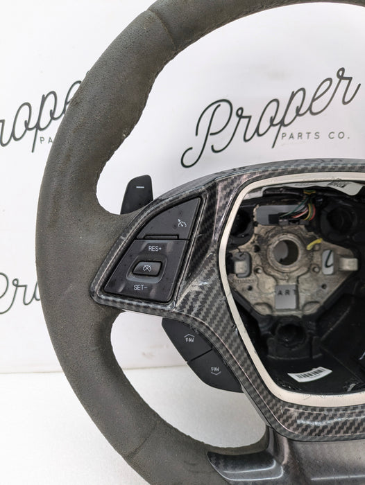 Chevrolet C7 Corvette Stingray Automatic Flat Bottom Suede/Alcantara Steering Wheel W/PaddleShifters 84198774 *DAMAGED*