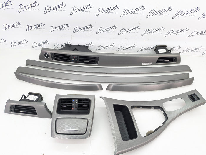 BMW E92 E93 M3 335is Coupe/Convertible Dark Glacier Silver Interior Dash Center Console Trim Set