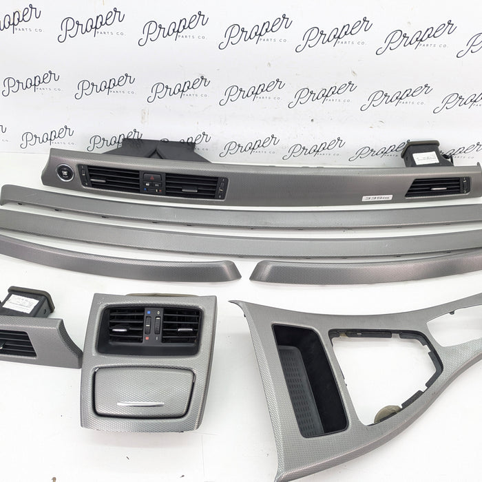 BMW E92 E93 M3 335is Coupe/Convertible Dark Glacier Silver Interior Dash Center Console Trim Set