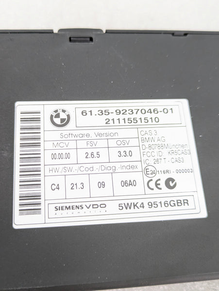 BMW E90 E92 E91 E93 3 Series Car Access Central Locking System CAS3 Module 9237046