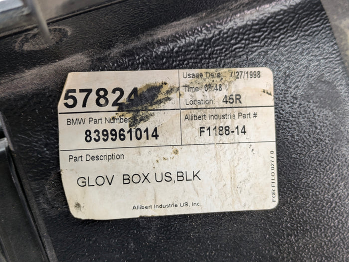 BMW Z3 M Roadster Dash Glove Box Compartment & Handle Black 839961014/8397740 *DAMAGED*