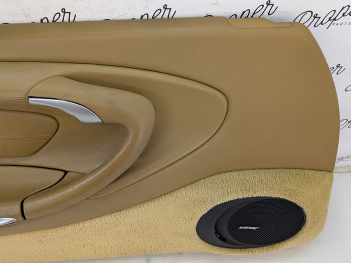 Porsche 996.2 911 Carrera 4 Cabriolet Convertible Left/Driver Side Front Interior Door Panel Savanna Beige Leather 99655532100/99655583300