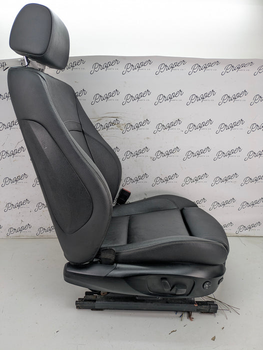 BMW E90 E91 3 Series Driver & Passenger Front Black Leather Sport Seats