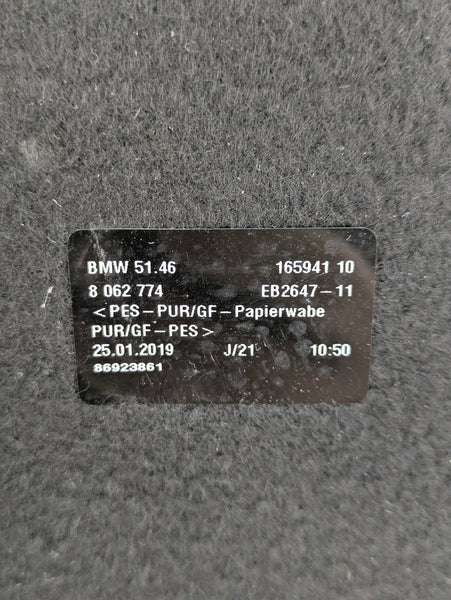 BMW F36 440xi 435xi 430xi 428xi Rear Rearward Parcel Shelf Trunk Cargo Cover Section Black 8062774