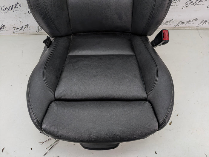 BMW E90 E91 3 Series Driver & Passenger Front Black Leather Sport Seats