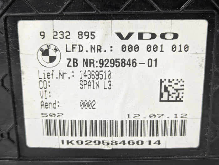 BMW F30 328xi 328i Instrument/Gauge Cluster KPH 9232895