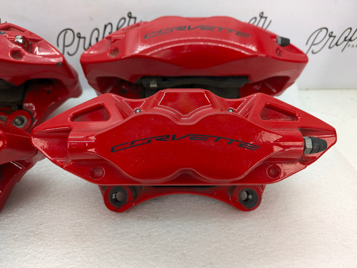 Chevrolet C7 Corvette Stingray Front & Rear Brembo Brake Calipers Set Red 20C79021/20C79022/20B95348/20B95347 *NOTE*