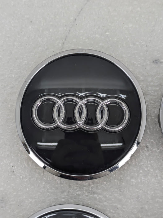 Audi 8V RS3 Black & Chrome Wheel Rim Center Caps Set Of 4 8W0601170