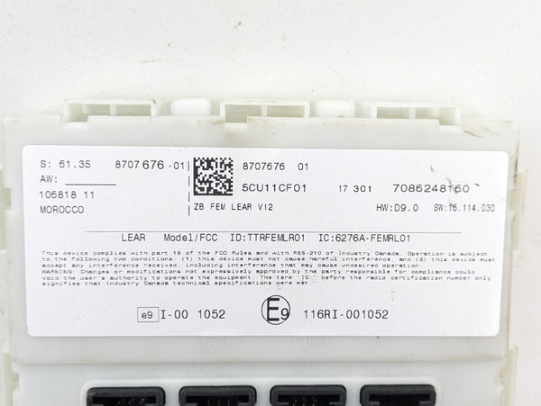 BMW F30 F31 F32 F33 F34 F36 330i/430i B46 FEM Body Control Module 8707676