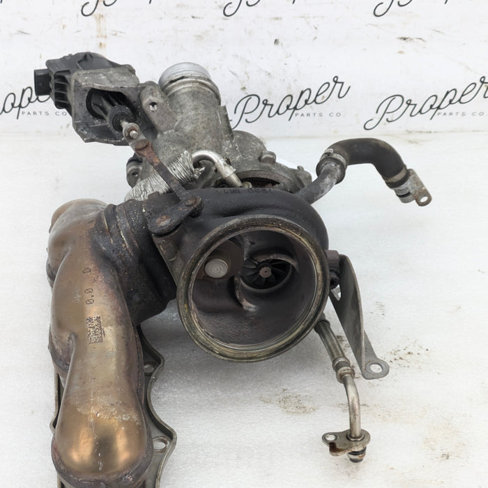 BMW F22 F23 228xi 228i N20 N26 Engine Turbocharger & Wastegate Actuator W/Exhaust Manifold 7634486