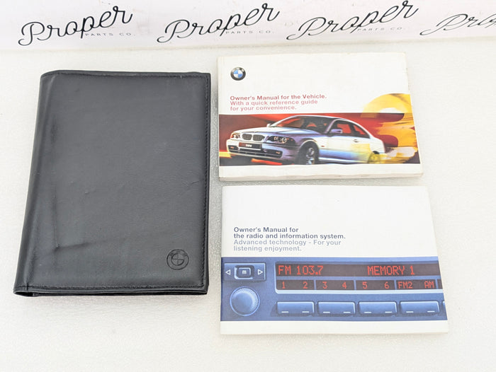 BMW E46 330Ci 328Ci 325Ci 323Ci Owners Radio Manual & Leather Slip Case Kit 01410155309
