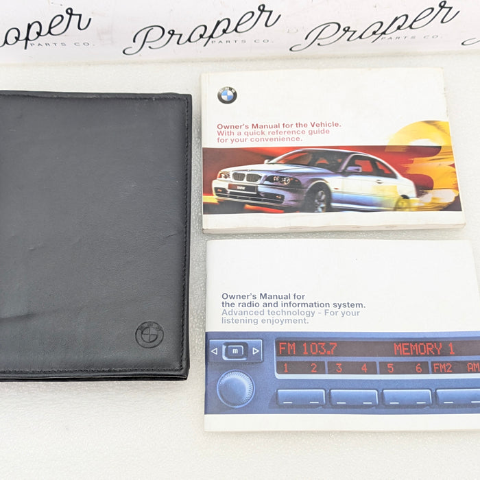 BMW E46 330Ci 328Ci 325Ci 323Ci Owners Radio Manual & Leather Slip Case Kit 01410155309