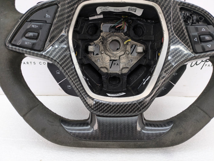 Chevrolet C7 Corvette Stingray Automatic Flat Bottom Suede/Alcantara Steering Wheel W/PaddleShifters 84198774 *DAMAGED*