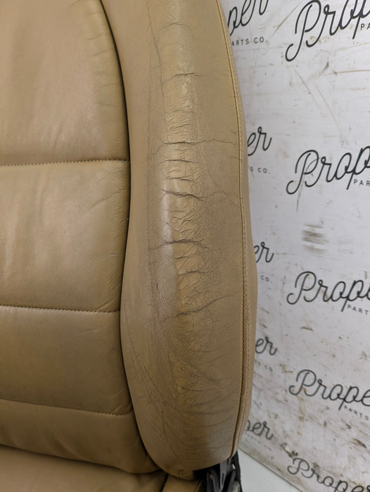 Porsche 996.2 911 Carrera 4 Front Left/Right Seats Savanna Beige Leather W/Porsche Crest