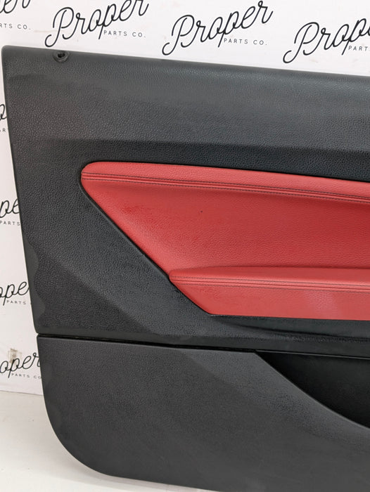 BMW F22 228xi M235xi 230xi M240xi Left/Driver Side Front Coral Red Interior Door Panel Card 7268403