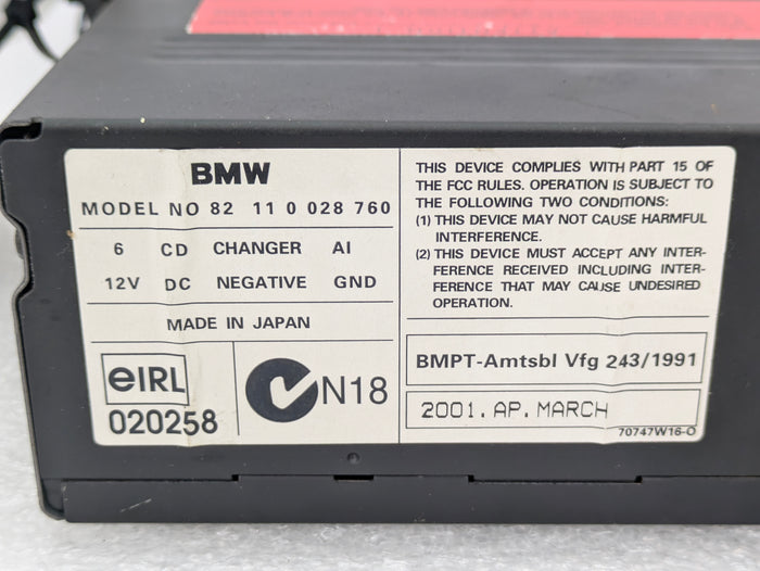 BMW E46 M3 330ci 328ci 325ci 323ci 320i Alpine 6 Disc CD Music Changer & Magazine 8364931