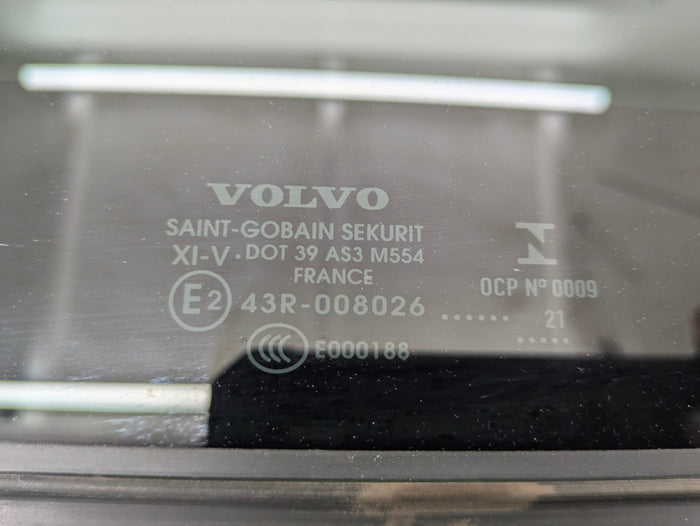 2021 Volvo V60 T6 R-Design Rear Panoramic Sunroof Glass Panel 31395508