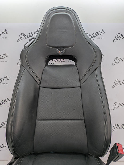 Chevrolet C7 Corvette Stingray Z51 2LT Right/Passenger Side GT Milano Leather Heated & Vented Seat Jet Black (195) *DAMAGED*