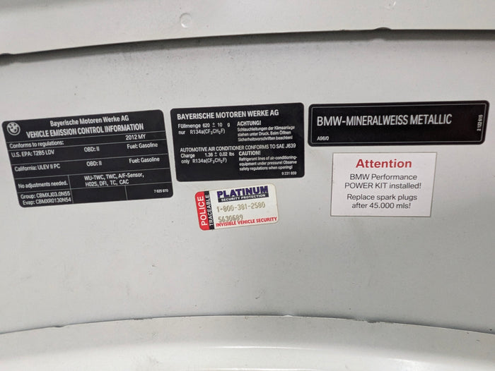 BMW E92 E93 335xi 335is 335i 328xi 328i LCI Hood Mineral White (A96) 41007263070