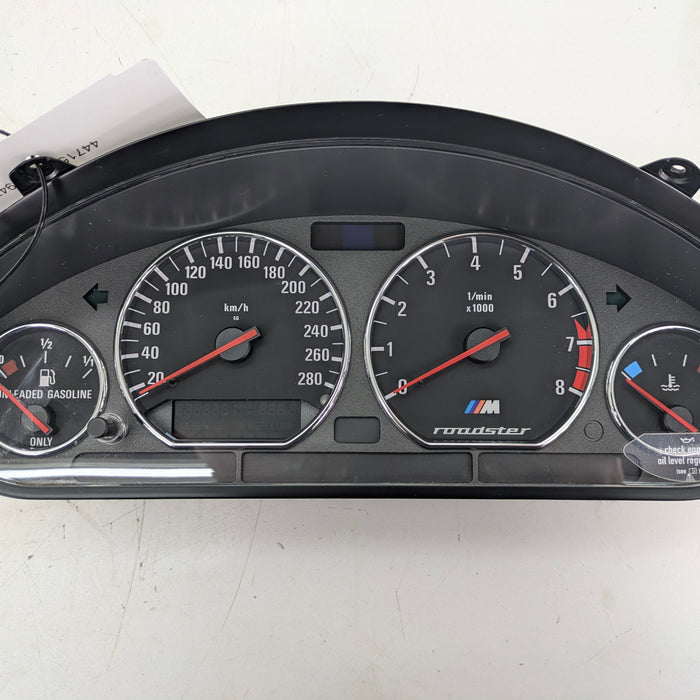 BMW Z3 M Roadster 3.2 Instrument Gauge Cluster Speedometer KMH Canadian 90K 2496306