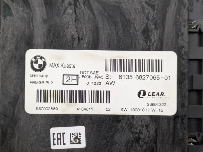 BMW E88 E82 135i 128i Footwell Light Control Module FRM3 6827065