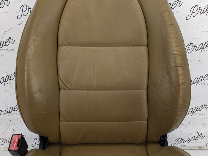 Porsche 996.2 911 Carrera 4 Front Left/Right Seats Savanna Beige Leather W/Porsche Crest