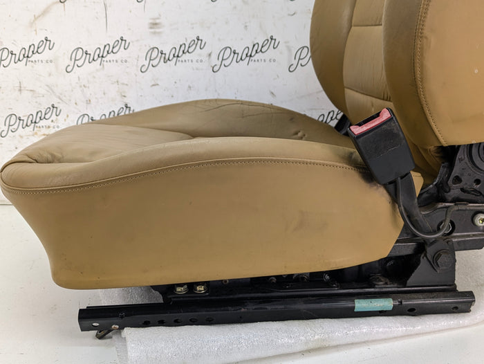 Porsche 996.2 911 Carrera 4 Front Left/Right Seats Savanna Beige Leather W/Porsche Crest