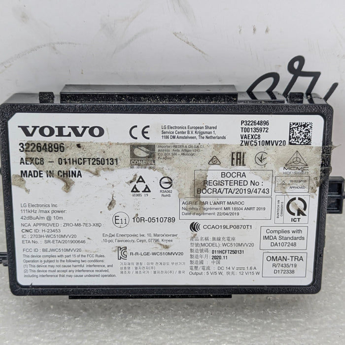 2021 Volvo V60 T6 R-Design Wireless Charger Control Module 32264896