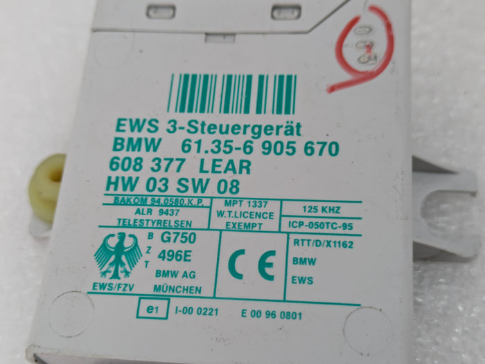 BMW E46 M3 330ci 323ci 325ci 328ci 320i Immobilizer EWS Control Module 6905670