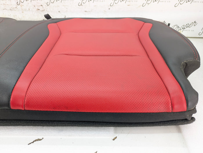2018 Chevrolet 6th Gen Camaro 2SS Coupe 2nd Row Rear Upper Seat Back Cushion Leather Black & Adrenaline Red (H16)