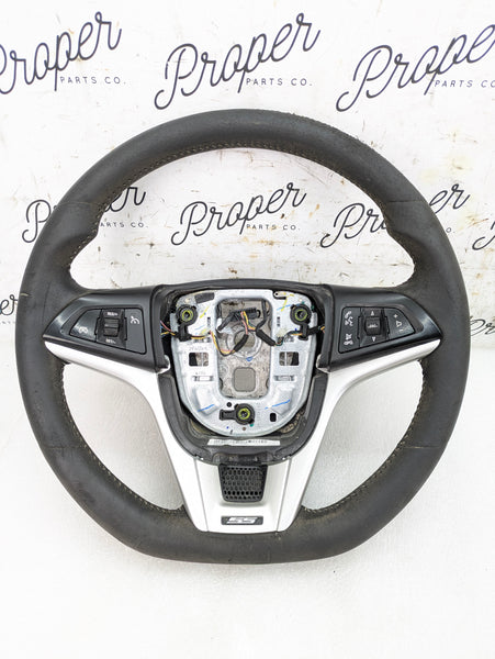 2015 Chevrolet 5th Gen Camaro 2SS Manual Flat Bottom Suede/Alcantara Steering Wheel W/Control Buttons 22925461 *DAMAGED*