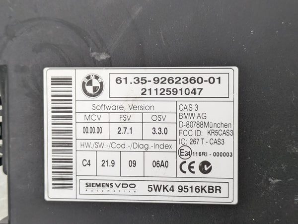 BMW E90 E92 E91 E93 3 Series Car Access Central Locking System CAS3 Module 9262360