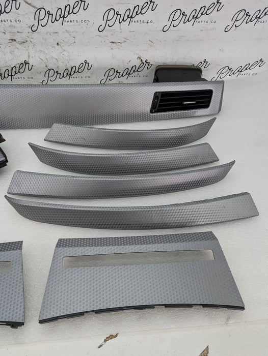 BMW E60 E61 530xi Aluminum Cube Pure Interior Trim Set 10 Pieces