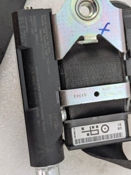 BMW E92 335xi 328xi M3 LCI Left/Driver Side Front Black Seat Belt 7284361