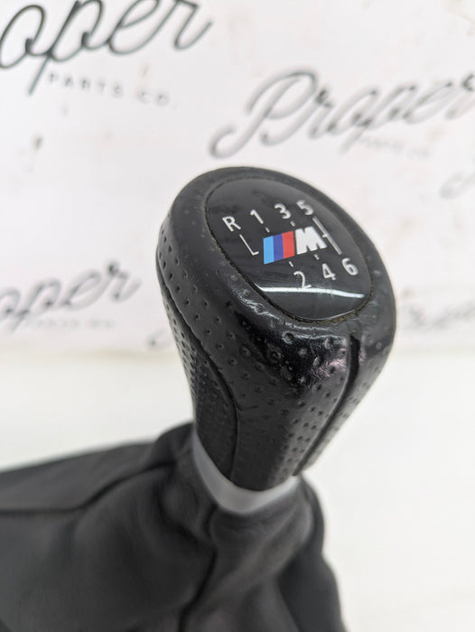 BMW E90 E91 E92 E93 335i 335xi M Sport 6 Speed Manual Transmission Gear Shift Knob & Boot Black Leather 8037308