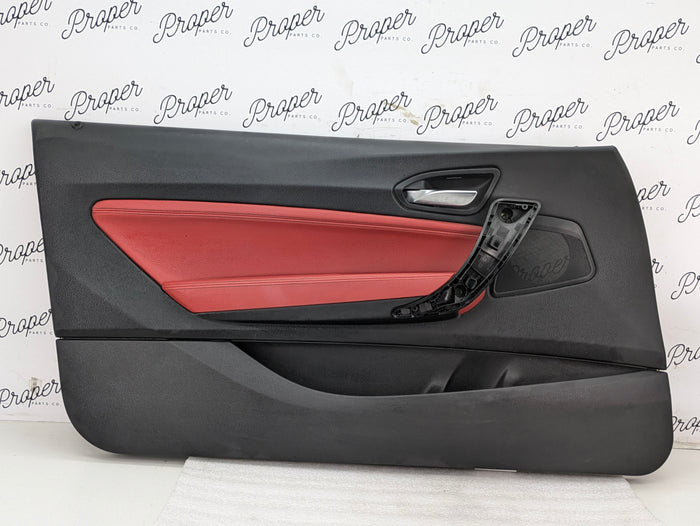 BMW F22 228xi M235xi 230xi M240xi Left/Driver Side Front Coral Red Interior Door Panel Card 7268403