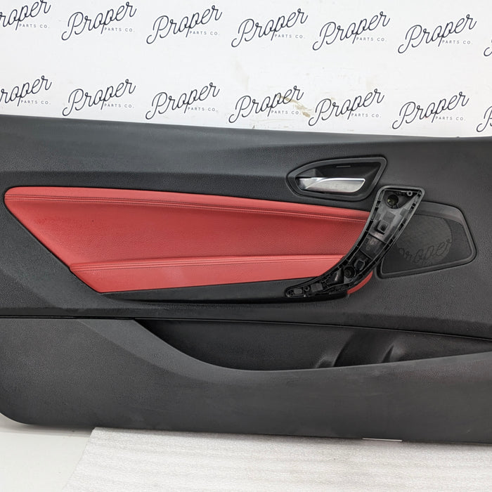 BMW F22 228xi M235xi 230xi M240xi Left/Driver Side Front Coral Red Interior Door Panel Card 7268403