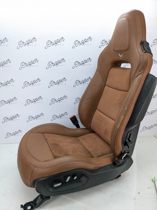 Chevrolet C7 Corvette Stingray 3LT Left/Driver Side GT Napa Leather Heated & Vented Seat Kalahari Brown (346) *DAMAGED*