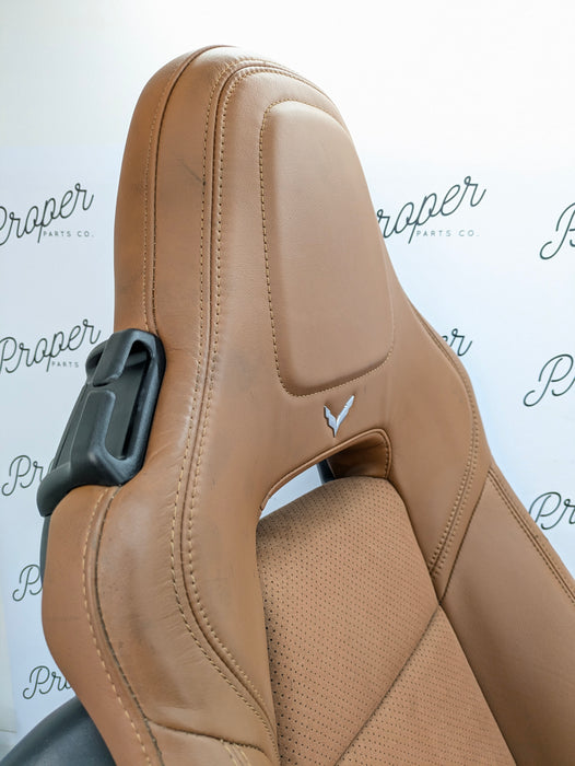 Chevrolet C7 Corvette Stingray 3LT Right/Passenger Side GT Napa Leather Heated & Vented Seat Kalahari Brown (346) *DAMAGED*