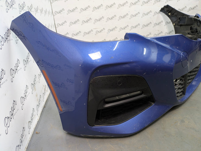 BMW G20 330ix M340ix 330ex M Sport Front Bumper W/PDC Sensors & LED Fog Lights Portimao Blue Metallic (C31) 51118099899