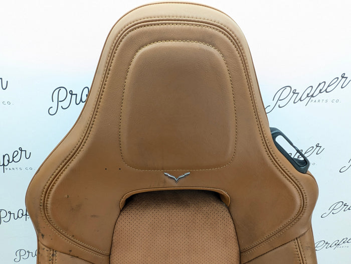 Chevrolet C7 Corvette Stingray 3LT Left/Driver Side GT Napa Leather Heated & Vented Seat Kalahari Brown (346) *DAMAGED*