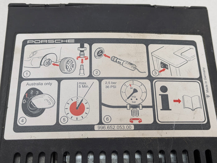 Porsche 996.2 911 Carrera 4 Emergency Tire Compressor Inflator 99665205300