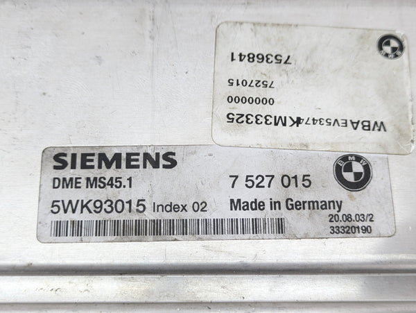BMW E46 330Ci M54B30 Siemens MS45.1 Engine Control Module ECU 7527015/7536841