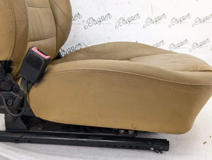 Porsche 996.2 911 Carrera 4 Front Left/Right Seats Savanna Beige Leather W/Porsche Crest
