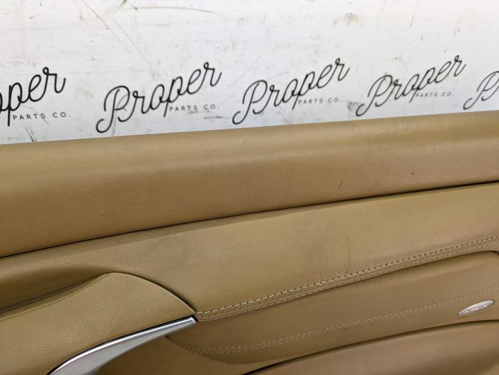 Porsche 996.2 911 Carrera 4 Cabriolet Convertible Right/Passenger Side Front Interior Door Panel Savanna Beige Leather 99655532201/99655583400