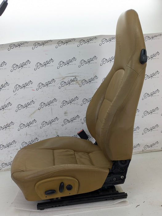 Porsche 996.2 911 Carrera 4 Front Left/Right Seats Savanna Beige Leather W/Porsche Crest